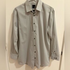 JF j. ferrar light grey medium slim fit dress shirt